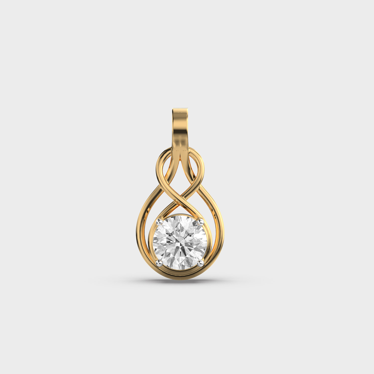 Intricate Knot Diamond Pendant Without Chain