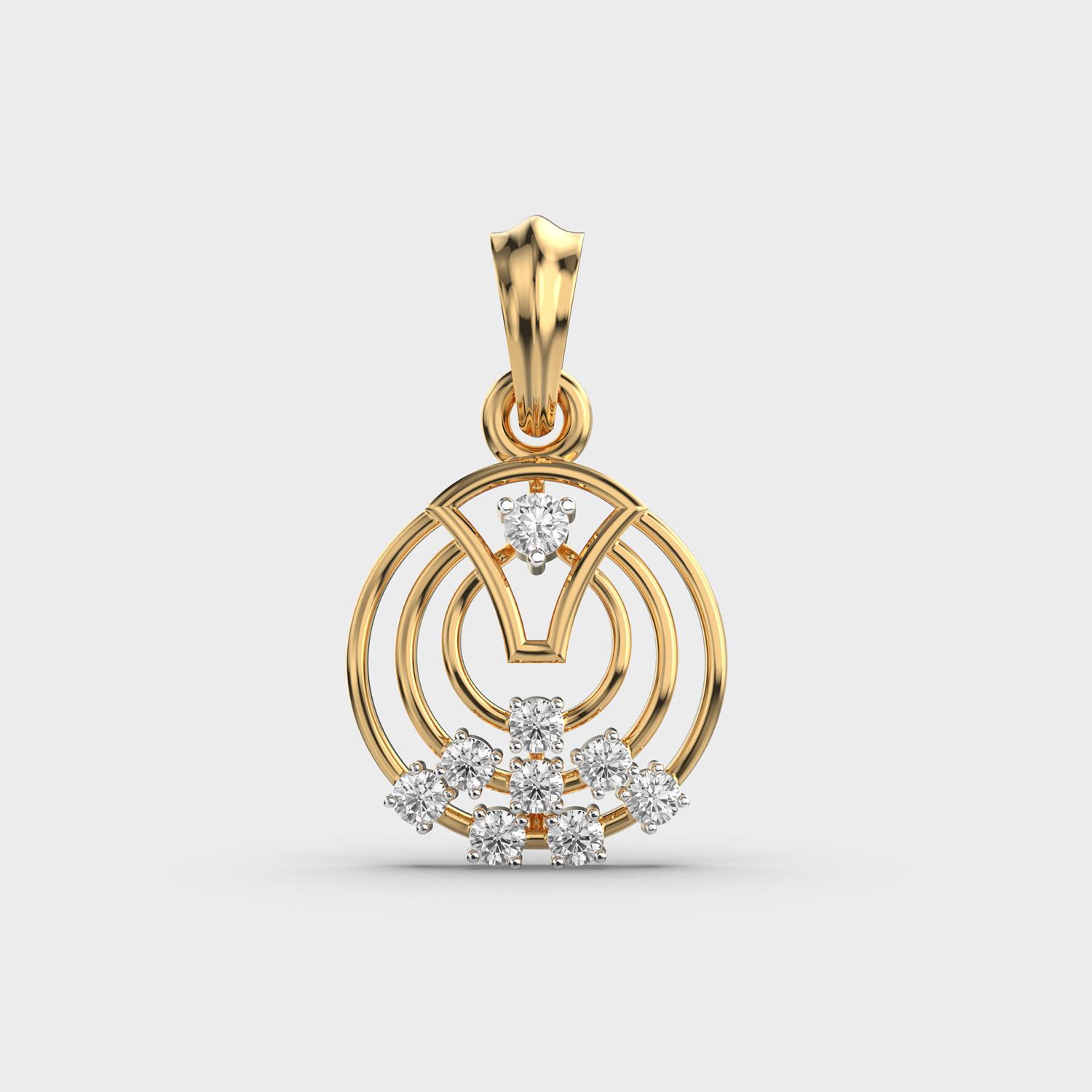 Round Loop Circle Diamond Pendant Without Chain