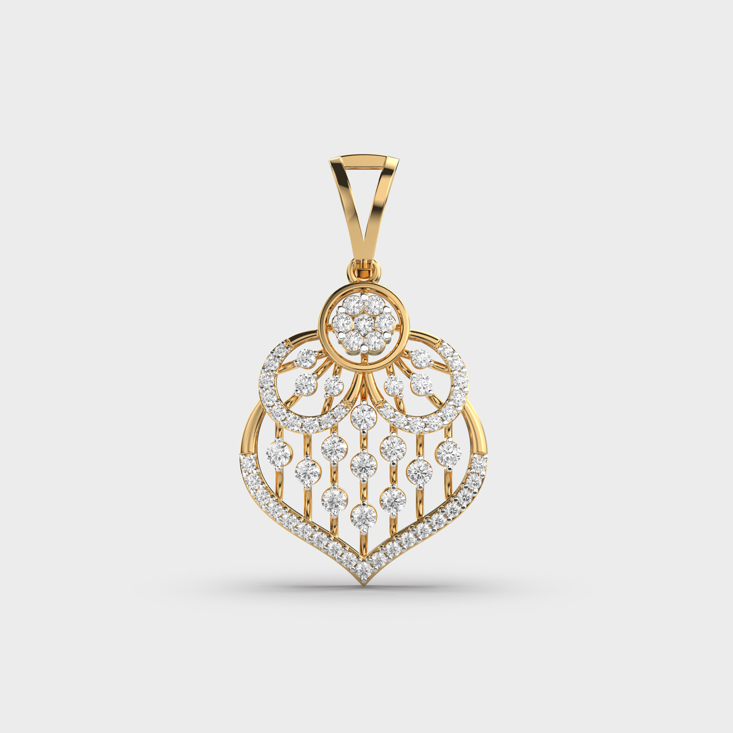 Regal Rajputana Diamond Encrusted Pendant Without Chain