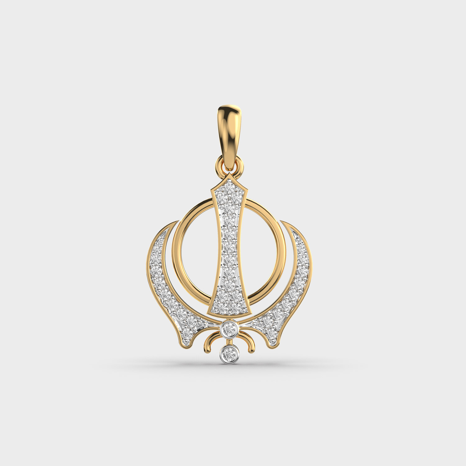 Khanda Diamond Pendant Without Chain