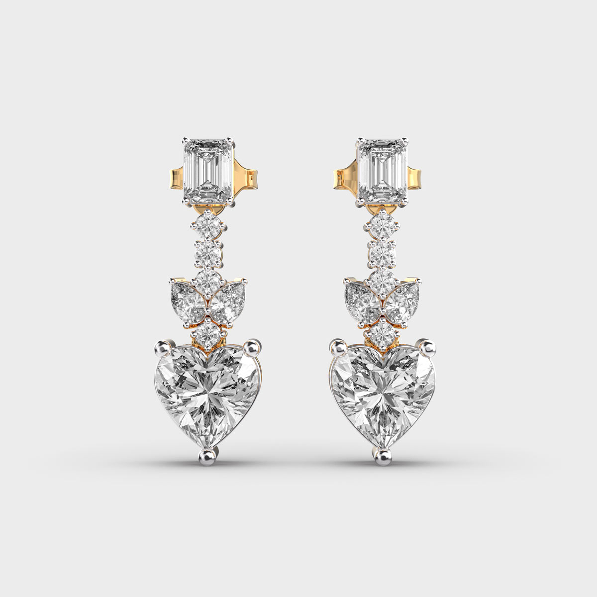 Pretty Valentine Heart Diamond Earrings