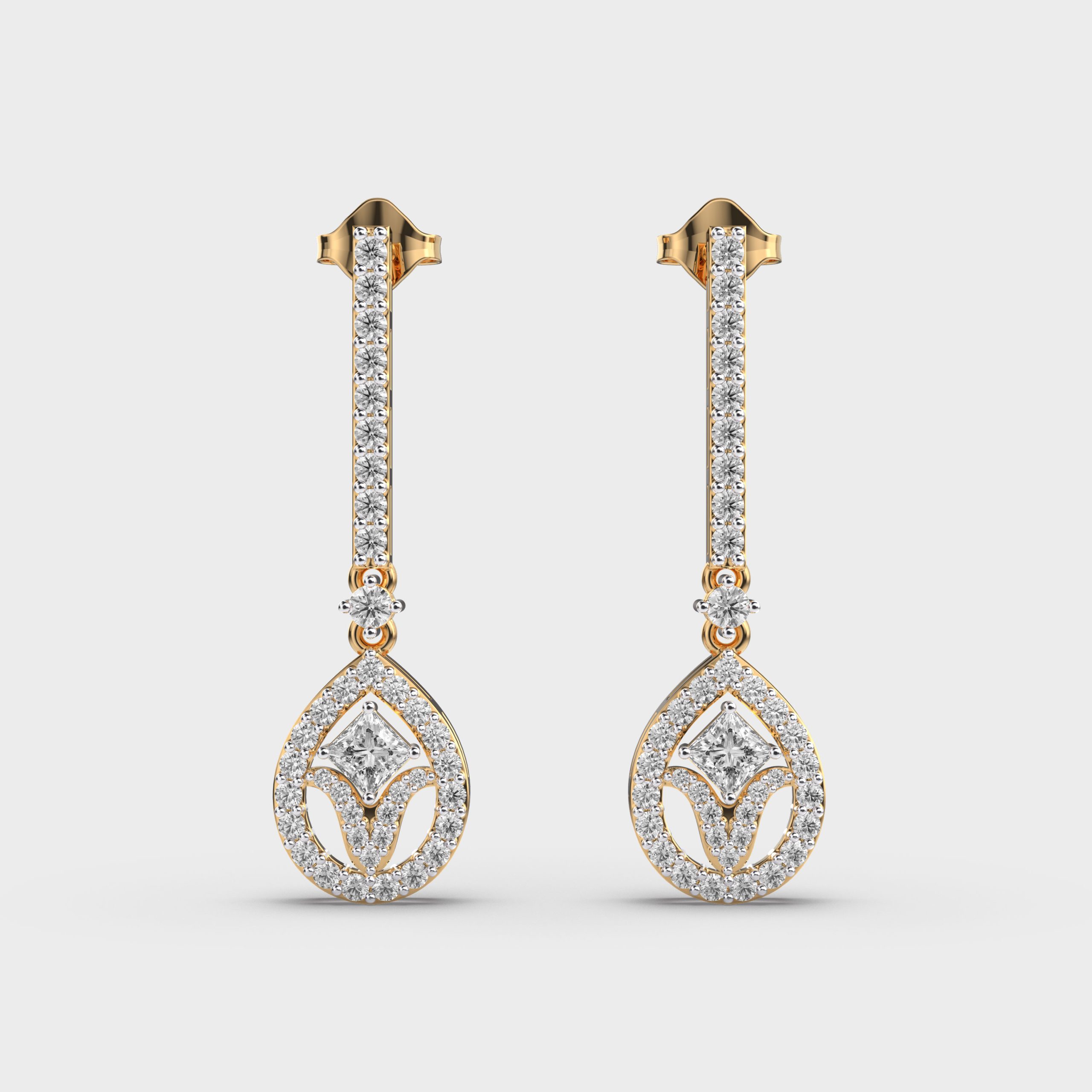 Sleek Demure Drops Diamond Earrings