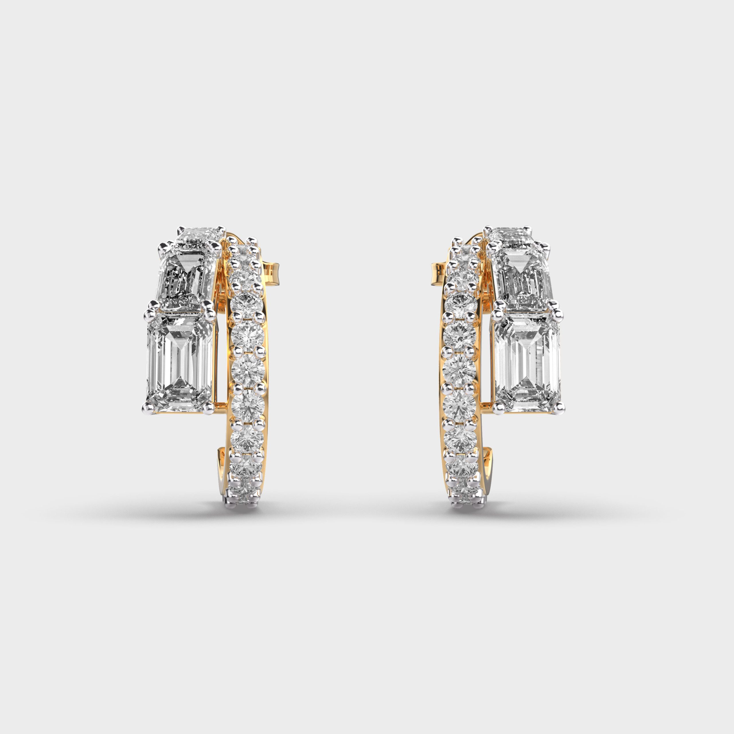 Luminous Half A Loop Diamond Earrings