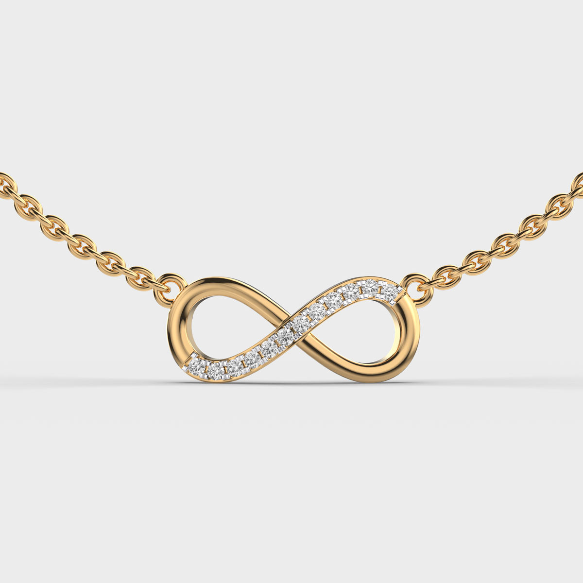 Glistening Unbroken Infinity Diamond Necklace