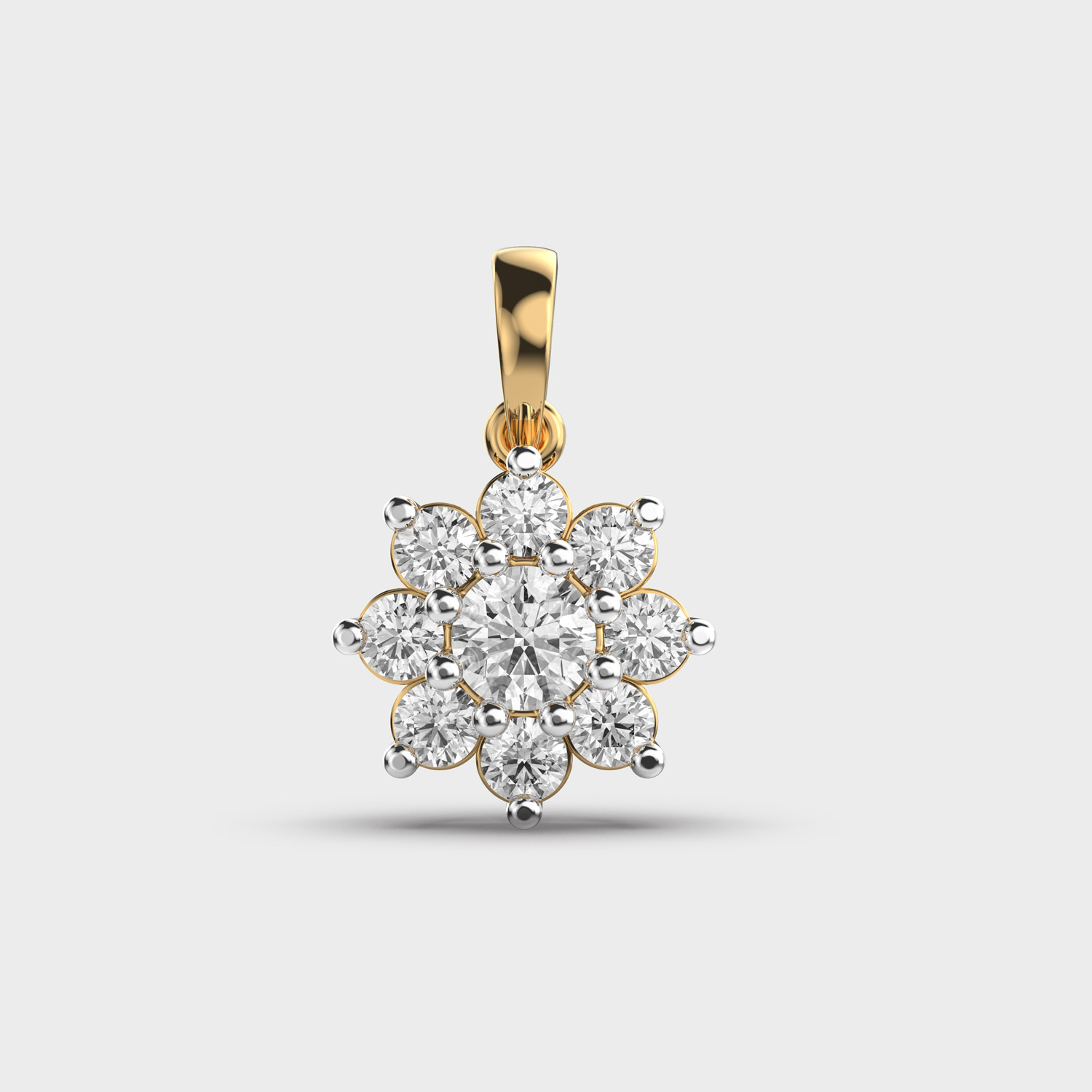 Meadowdrop Floral Diamond Pendant Without Chain