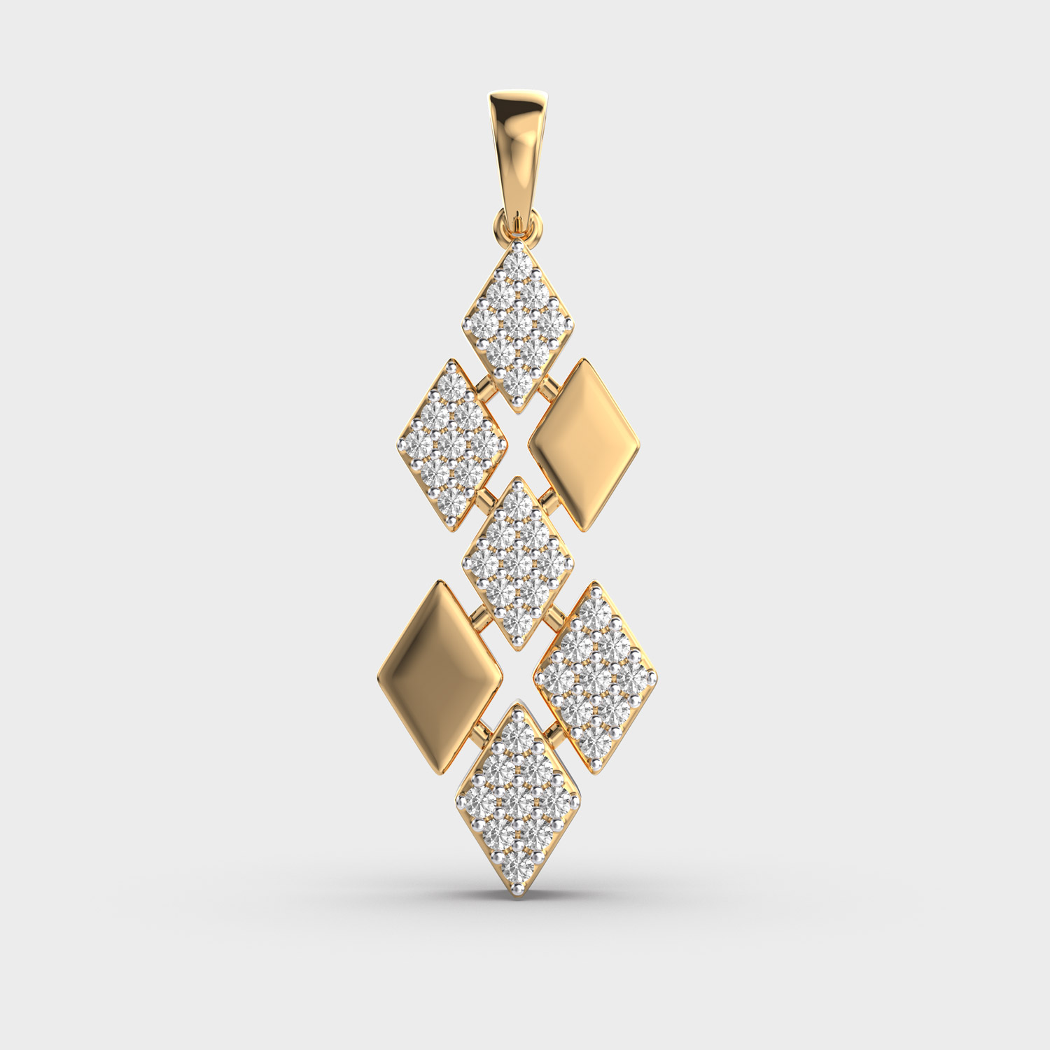 Prismline Diamond Encrusted Pendant Without Chain