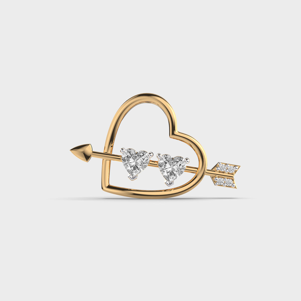 Heart Arrow Diamond Pendant Without Chain