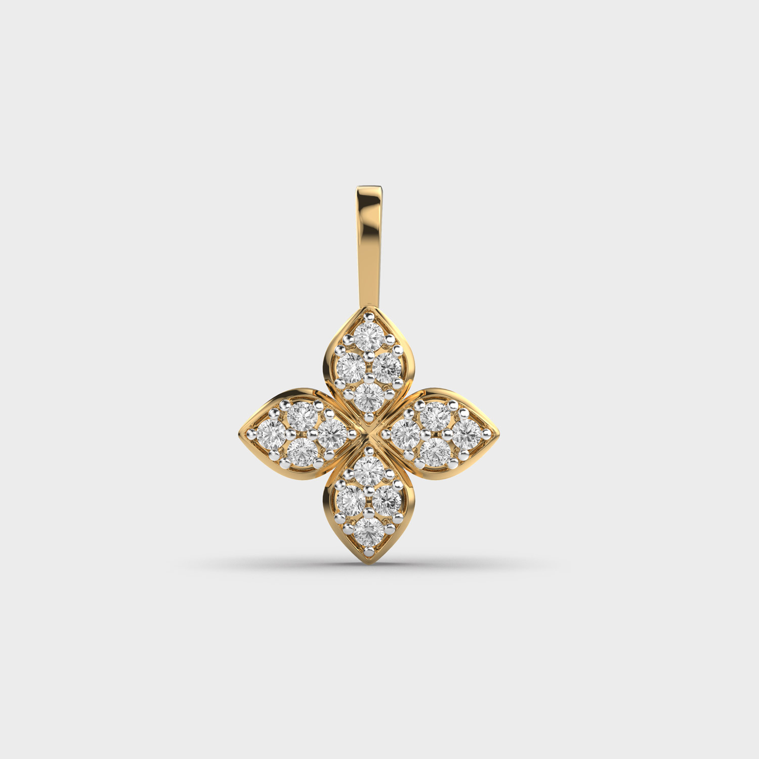 Bloombeam Diamond Encrusted Pendant Without Chain