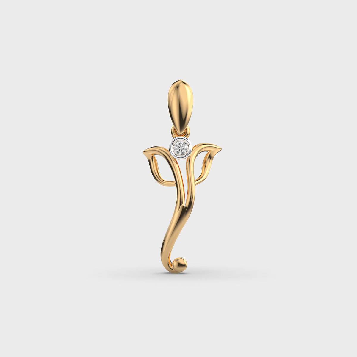 Ganesha Charm Religious Diamond Pendant without Chain