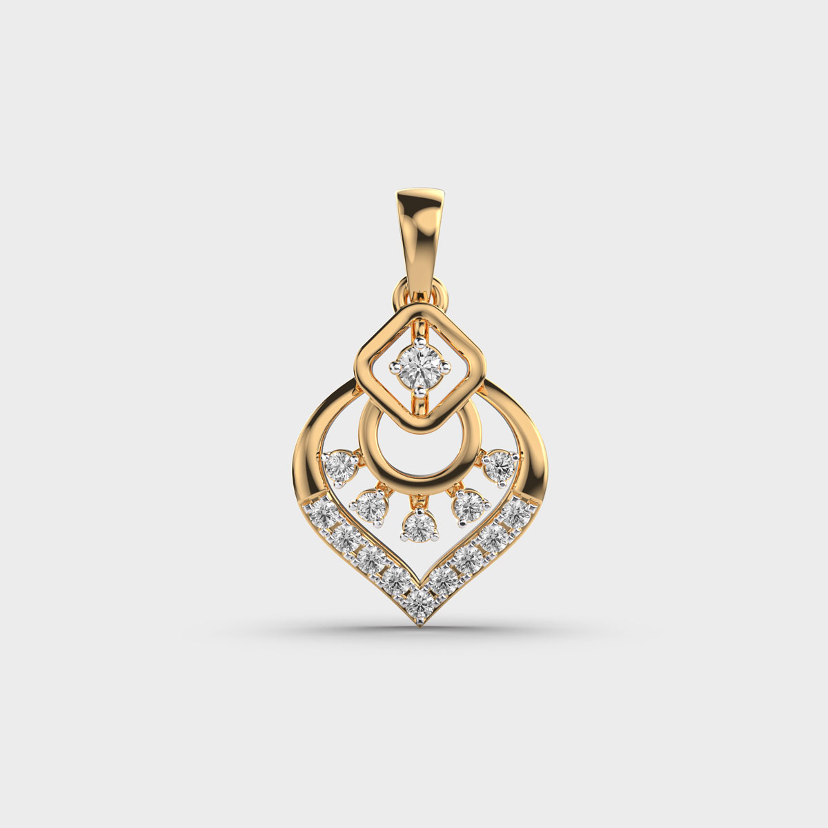 Velora Diamond Encrusted Pendant Without Chain