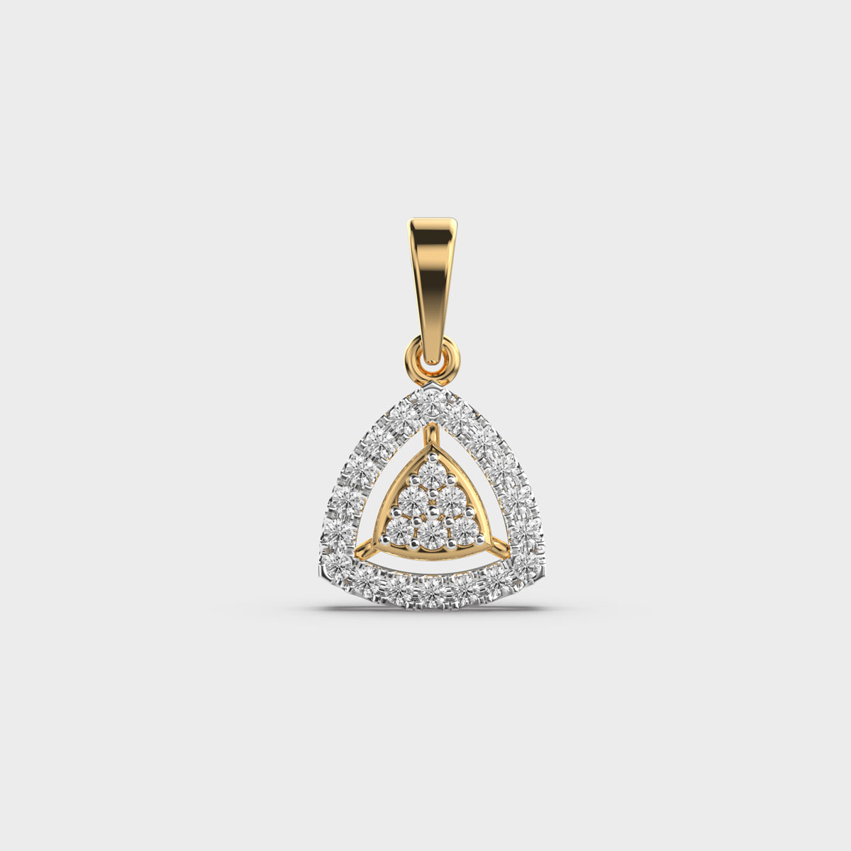 Elegant Triangle Diamond Pendant Without Chain