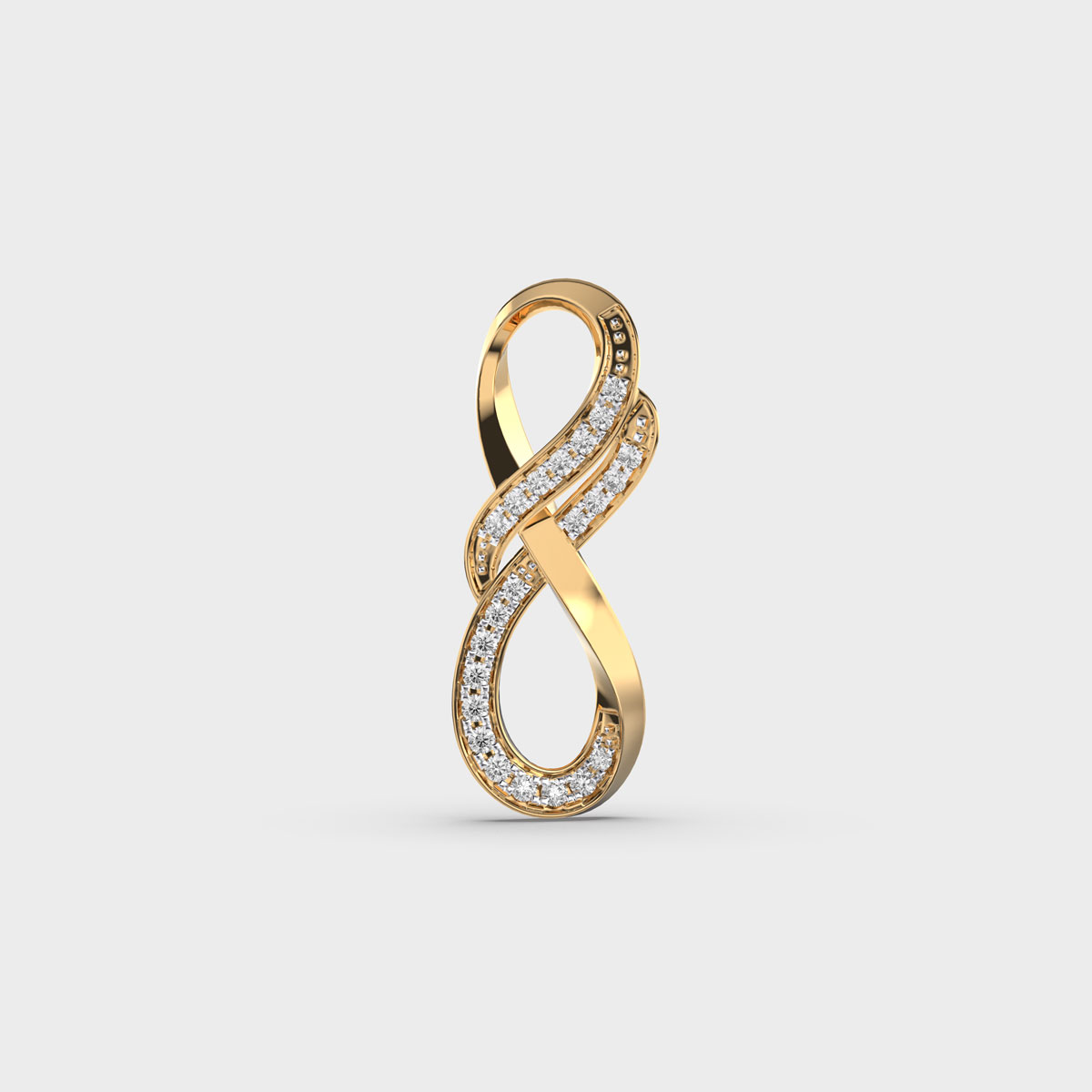 Double Infinity Loop Diamond Pendant Without Chain