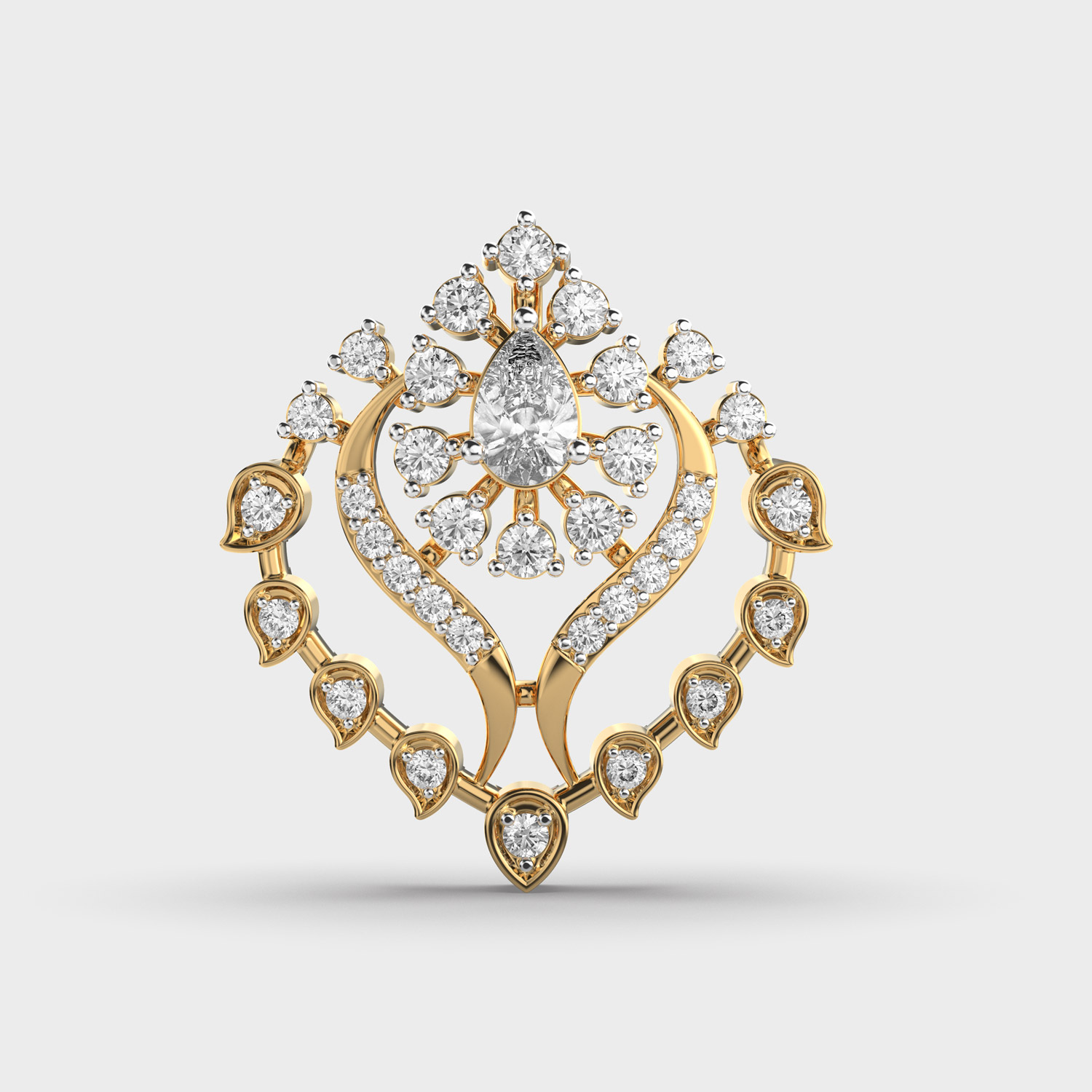 Pristine Pear Cut Diamond Pendant Without Chain
