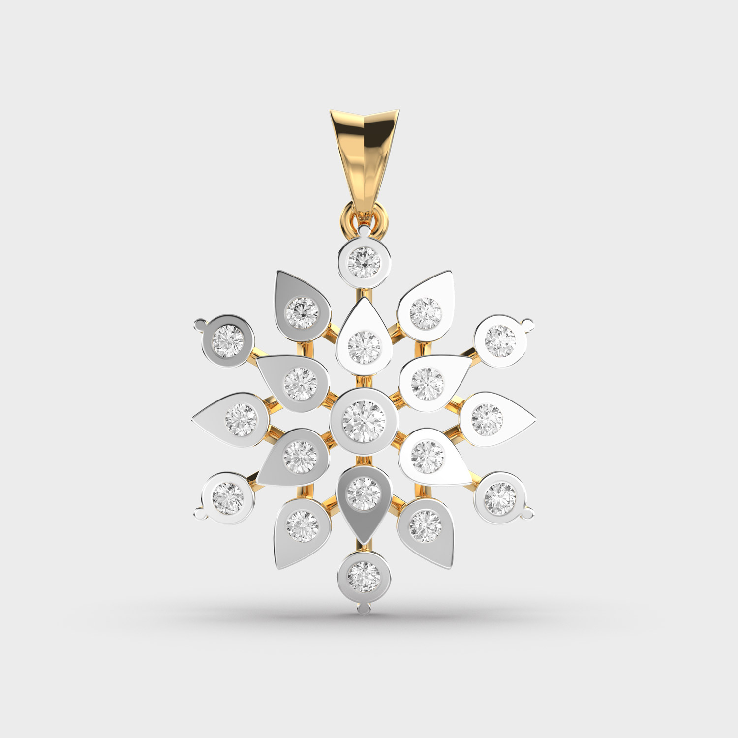 Glimmering Snowflake Diamond Pendant Without Chain