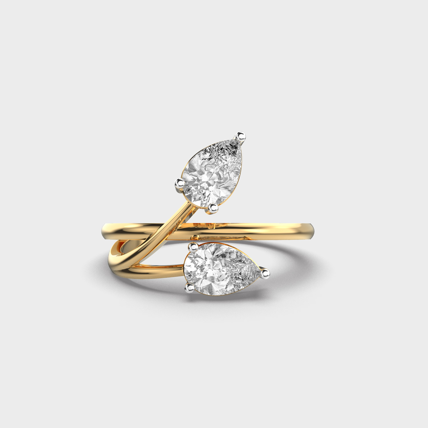 Tulip Bud Pear Cut Diamond Ring