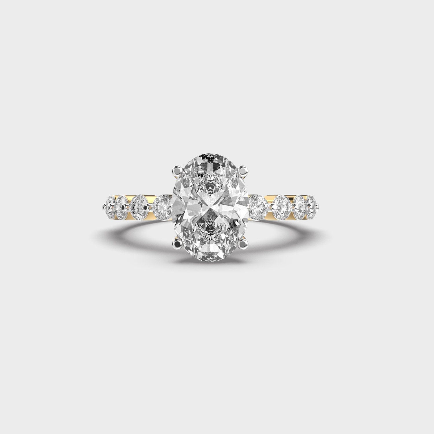 Oval Cut Encrusted Diamond Ring