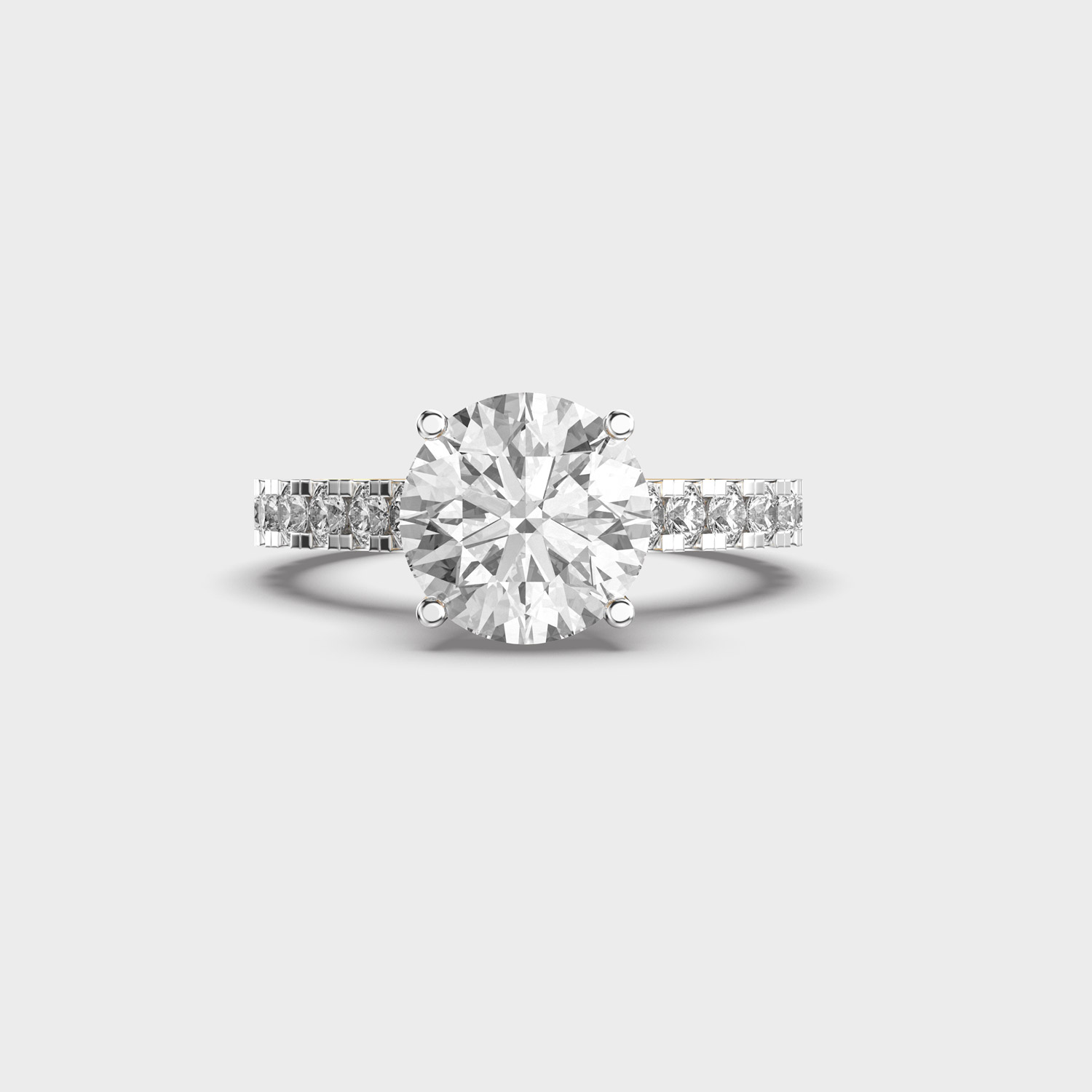 Sculpted Jewel Solitaire Diamond Ring