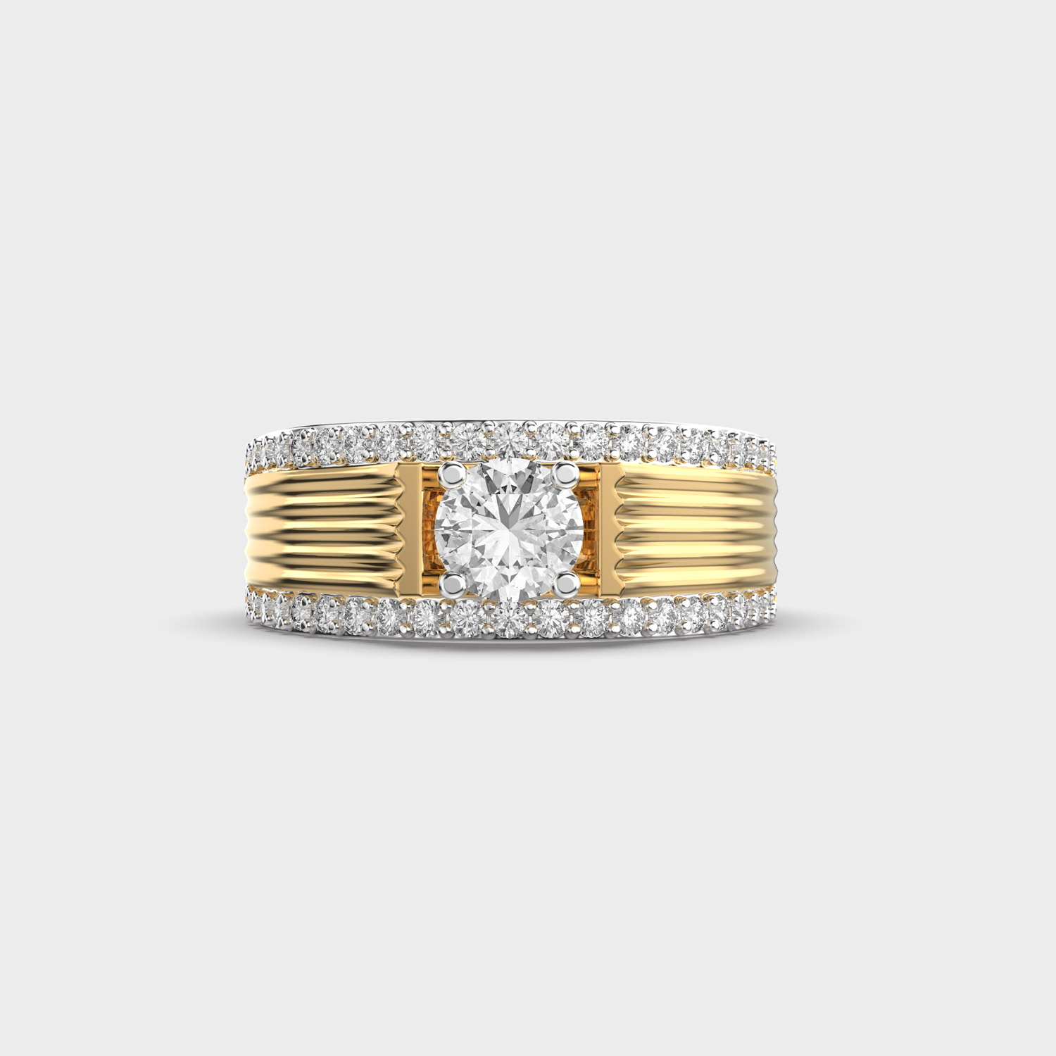 Sun On Horizon Band Diamond Ring