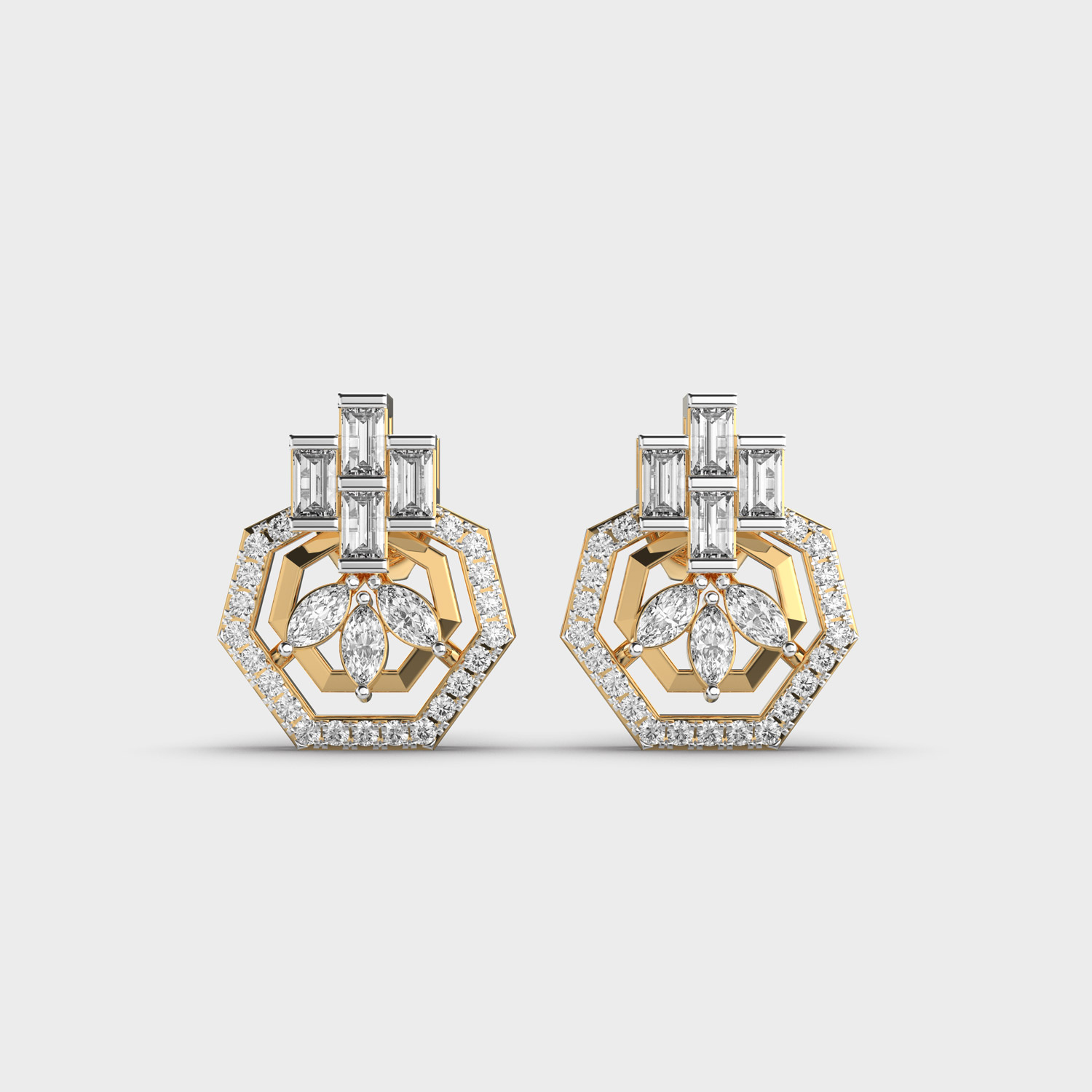 Shimmering Magnora Mixed Diamond Studs
