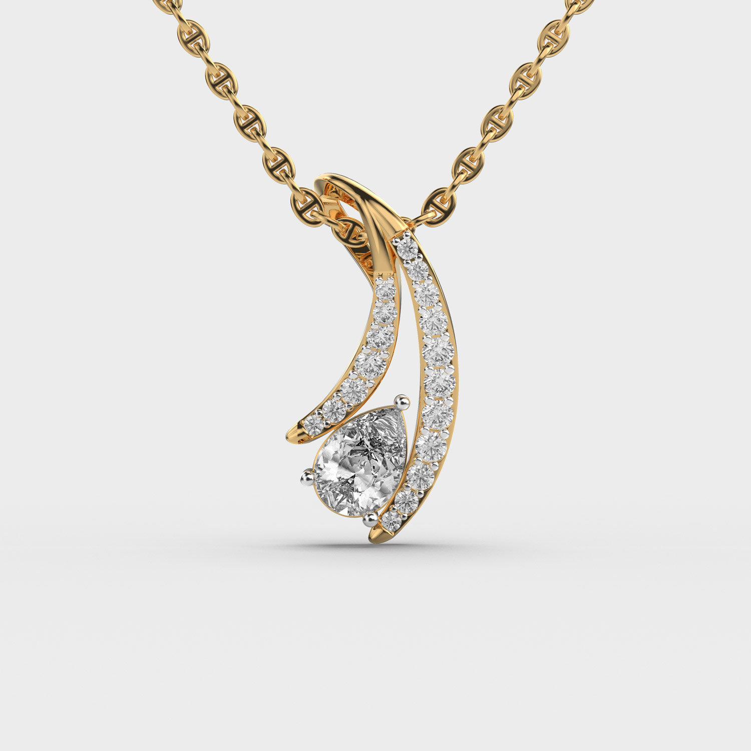 Sundrop Whisper Oval Diamond Pendant With Chain