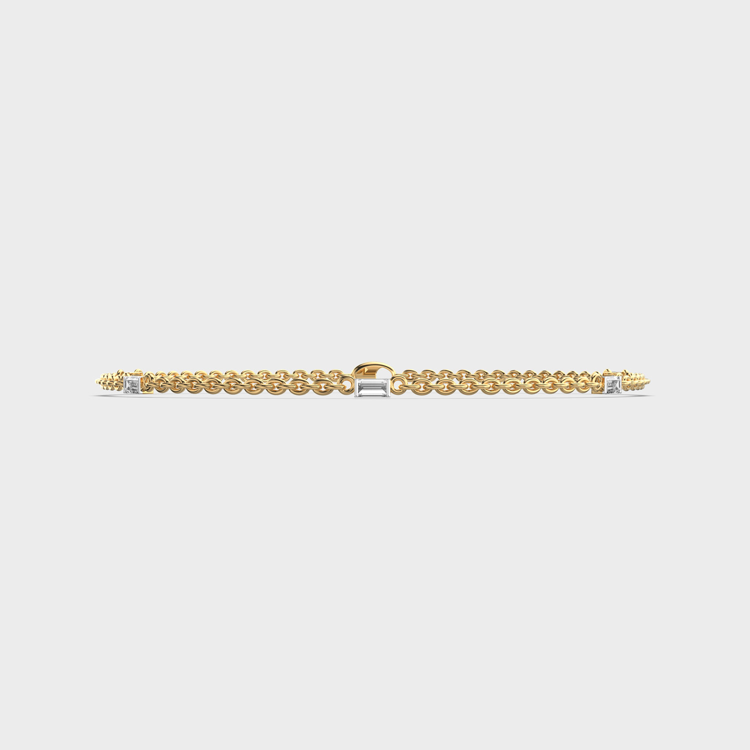 Thin Dainty Baguette Diamond Bracelet