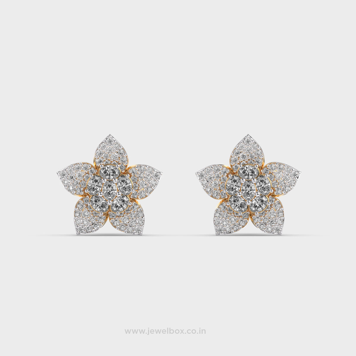 Periwinkle Belle Floral Diamond Earrings