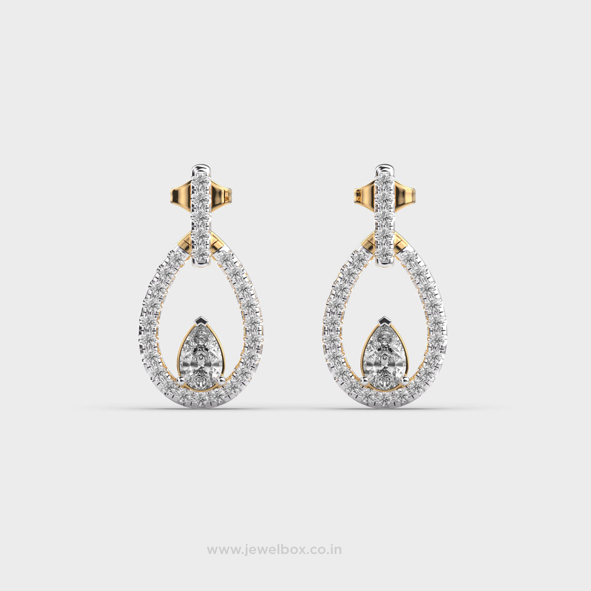 Trendy Sparkling Pear Diamond Earrings