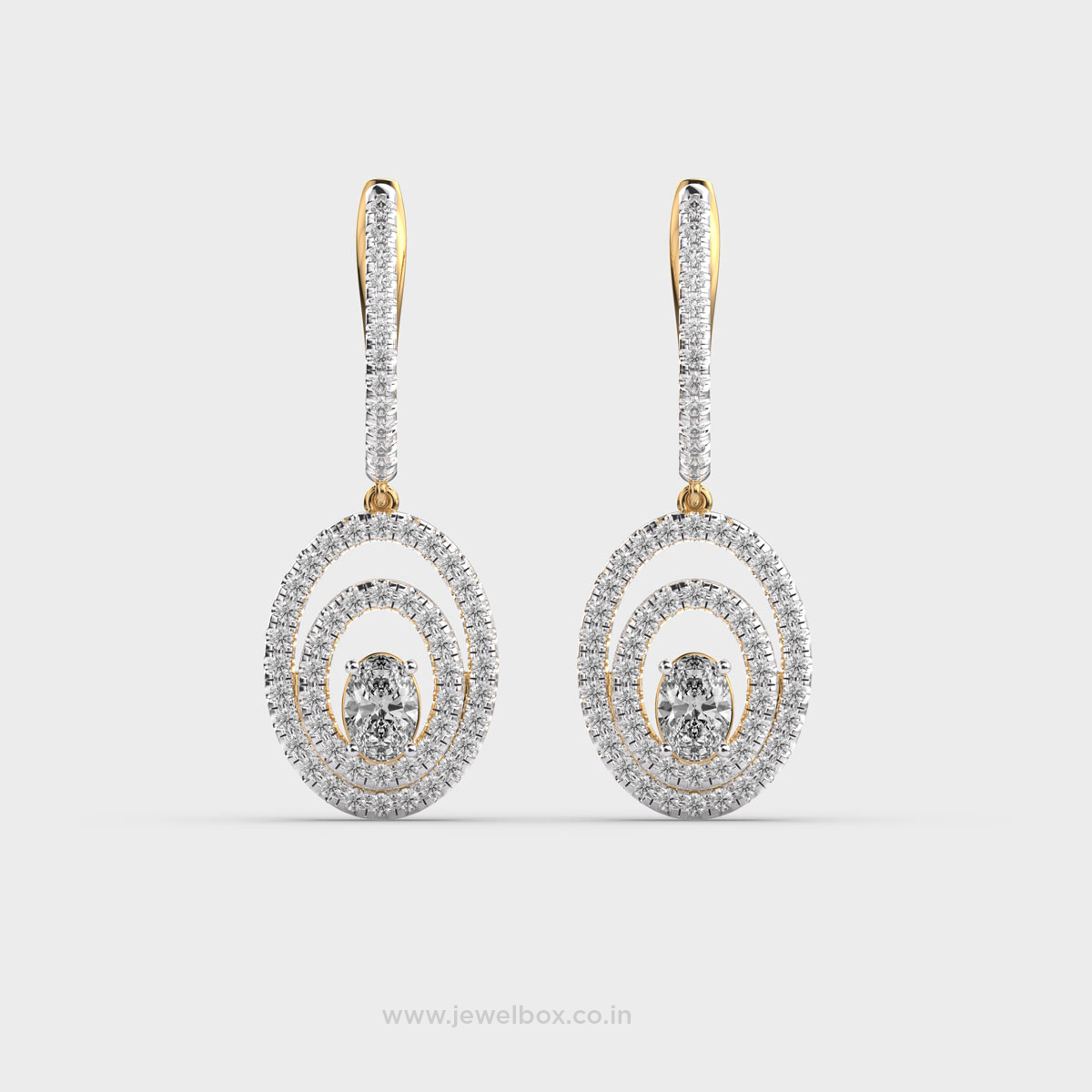 Clémence Round and Oval Diamond Earring