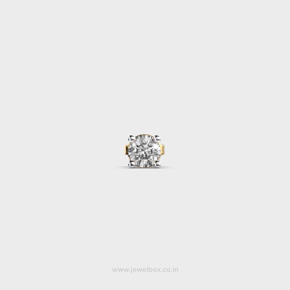 Bright Castor Round Cut Diamond Stud for Men