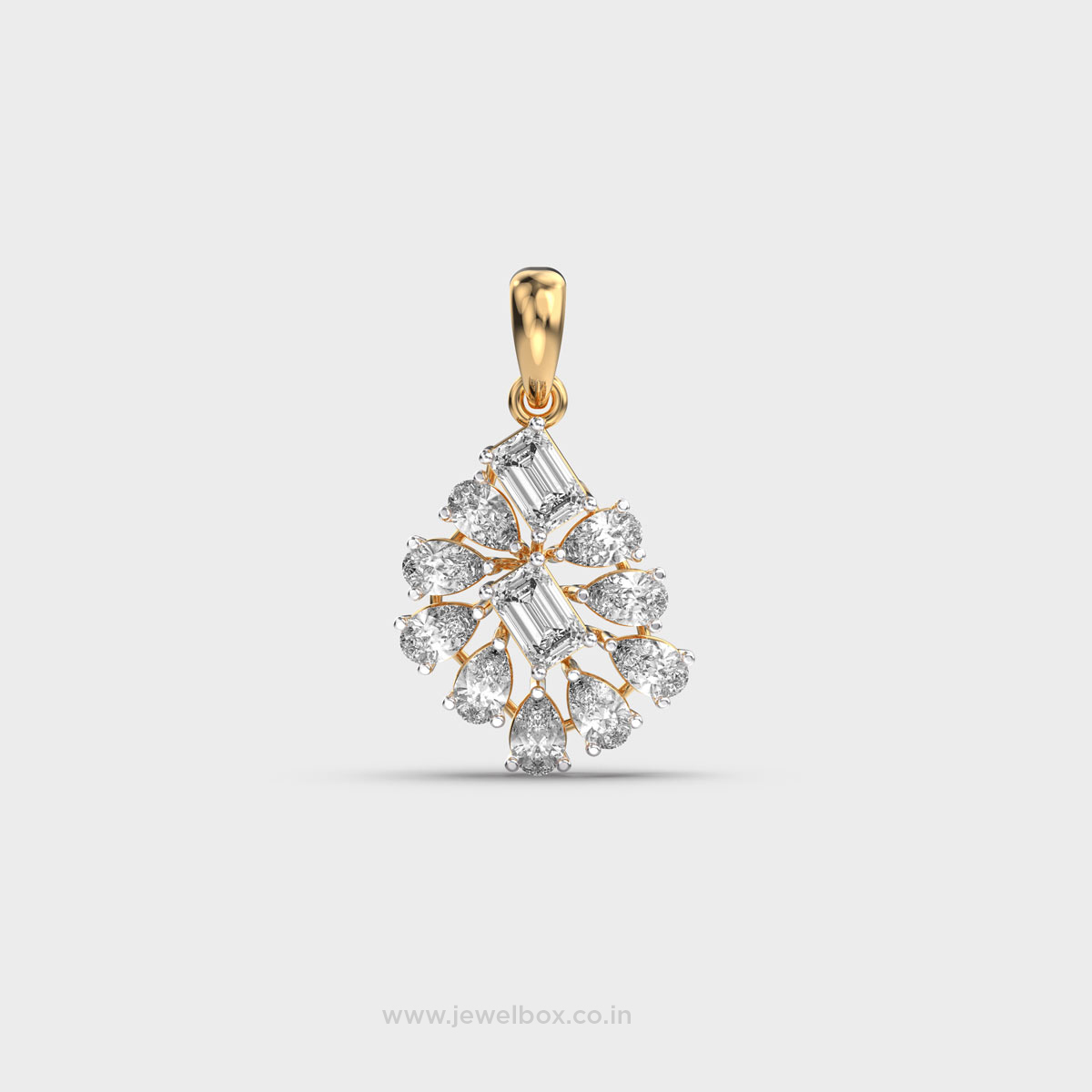 Charming Mixed Cluster Diamond Pendant Without Chain