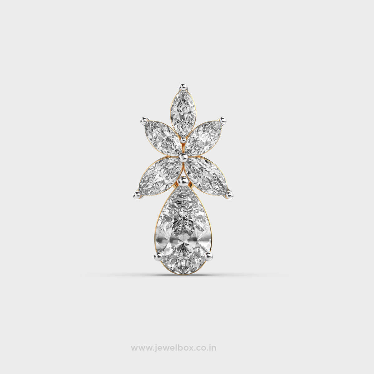 Florina Pear Cut Diamond Pendant Without Chain