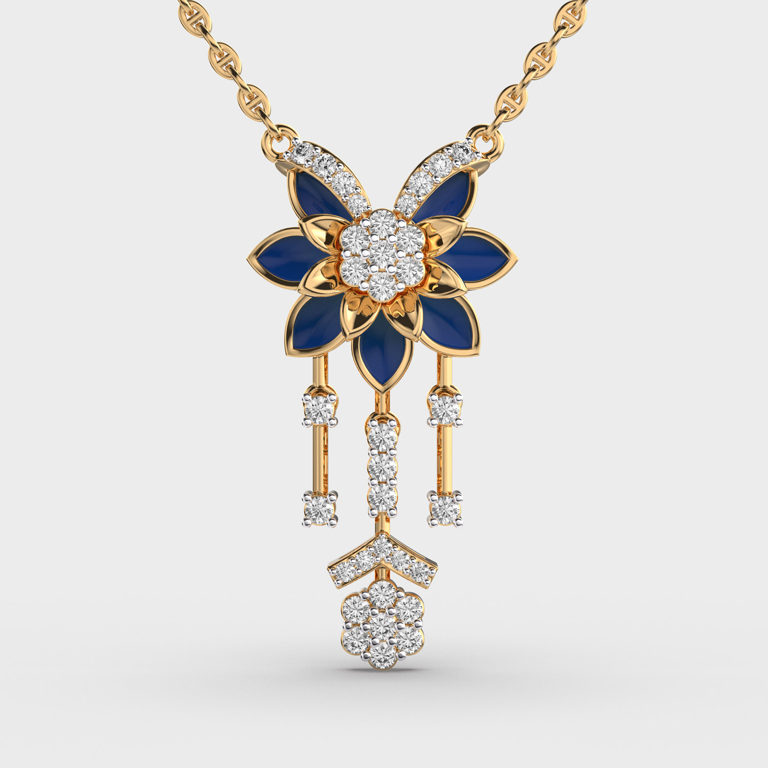 Brunnera Round Cut Diamond Necklace
