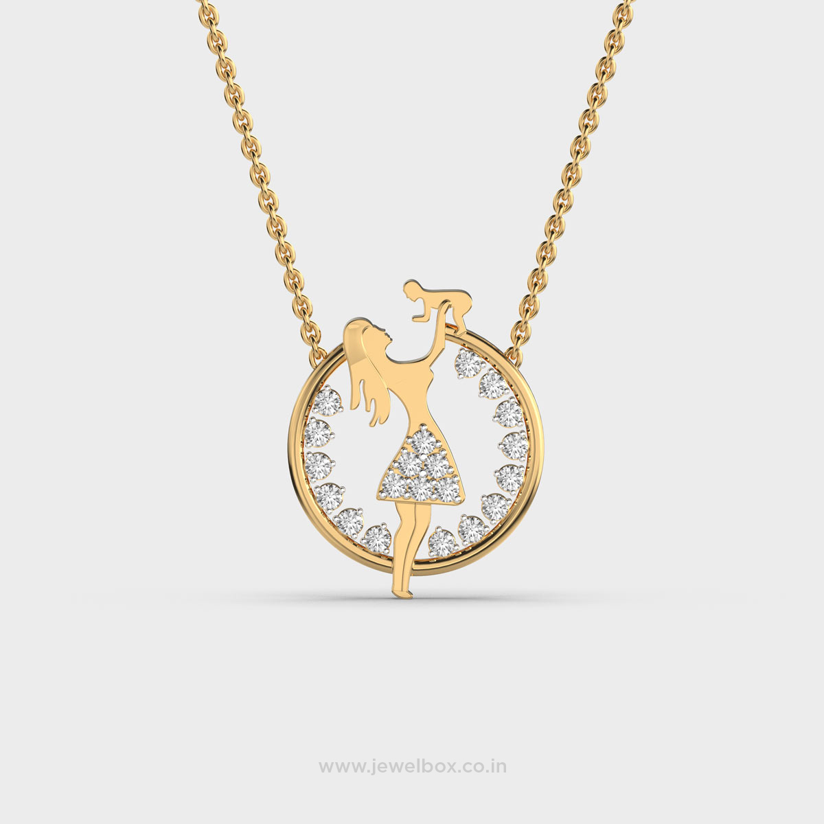 Mother and Child Diamond Pendant