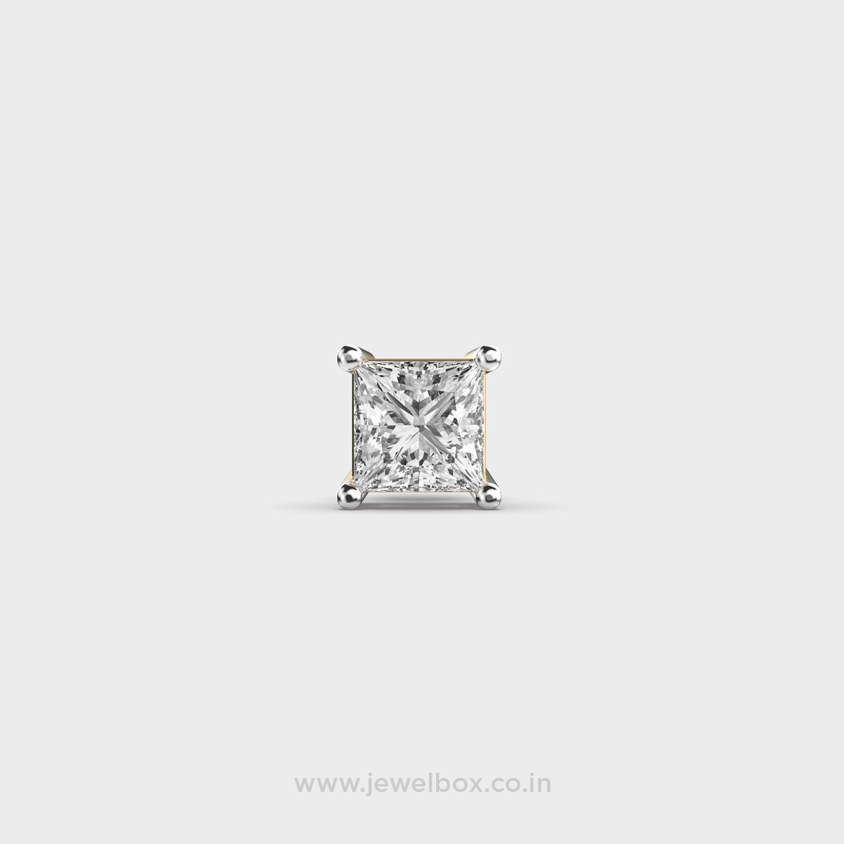 Princess Cut Diamond Prism Stud For Men