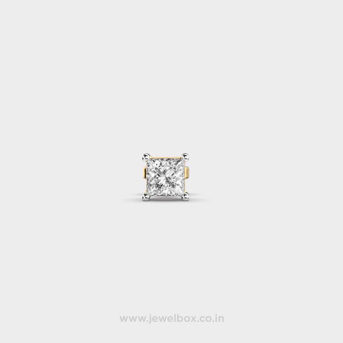 Shining Frame Square Diamond Stud For Men