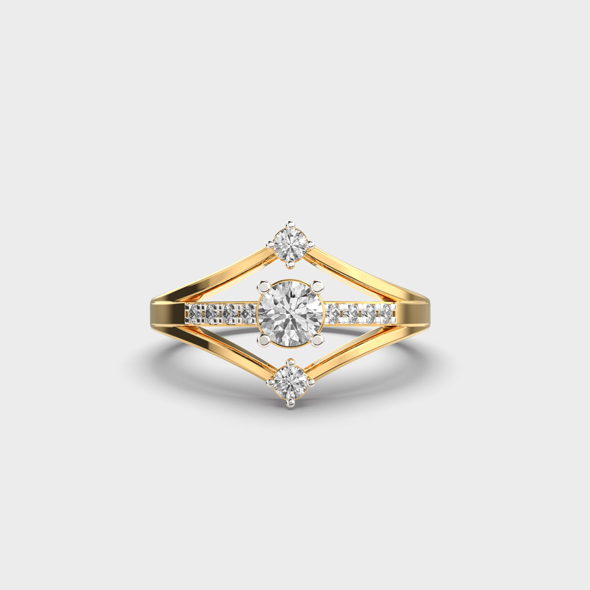 Path of Three Virtue Diamond Ring