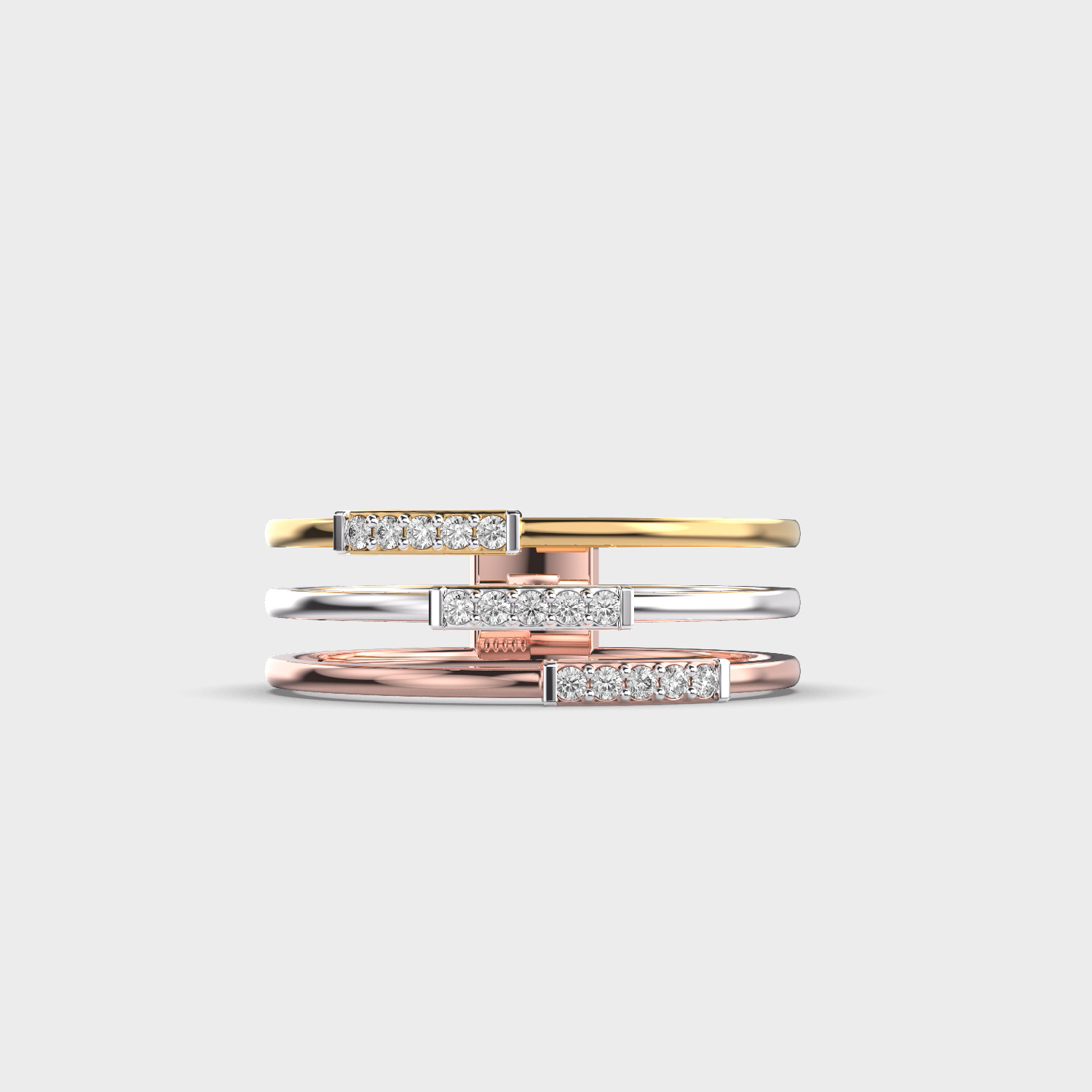 Abacus Three Line Diamond Ring