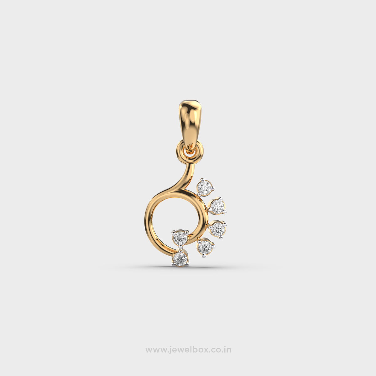 Dazzling Crescent Sun Diamond Pendant without Chain