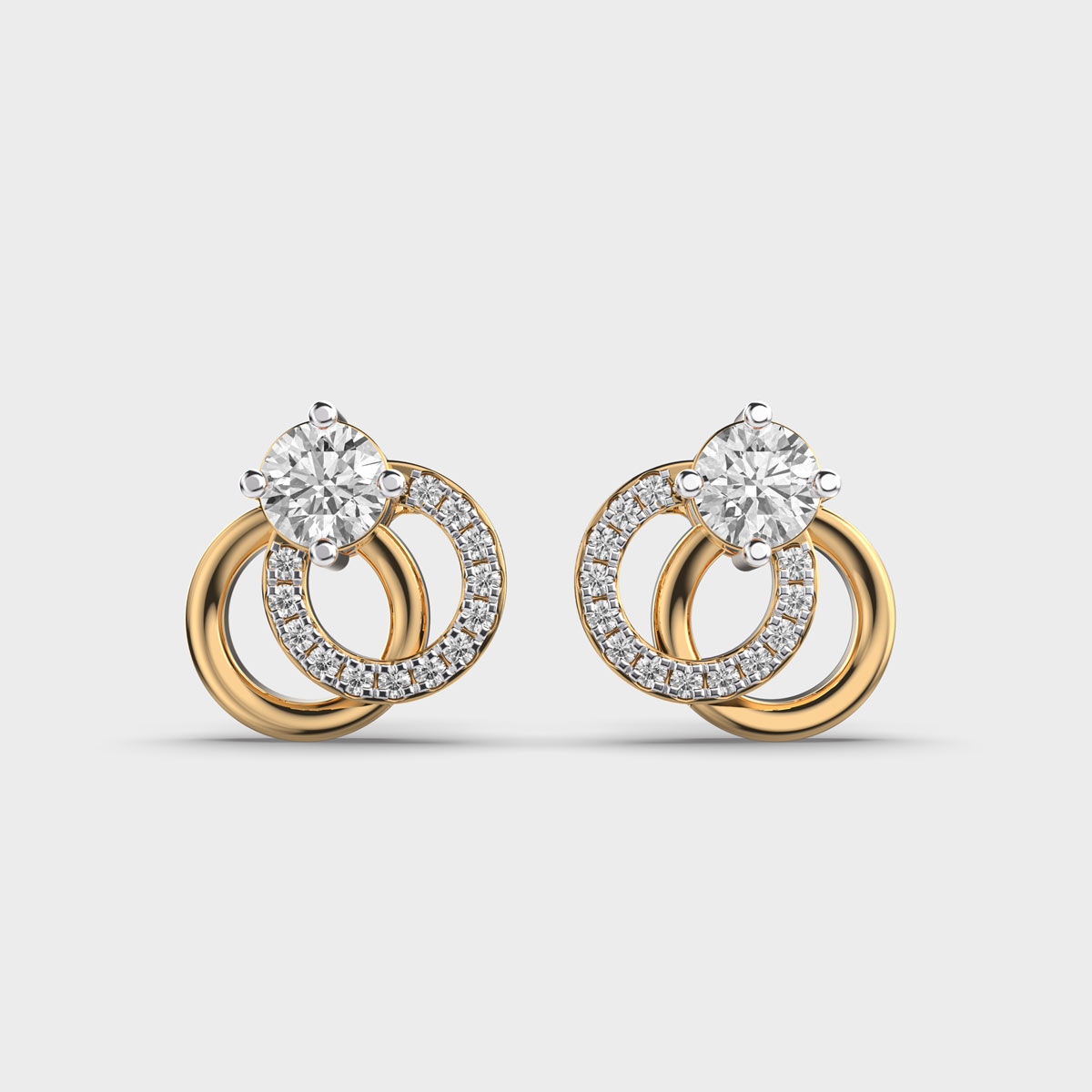 Shimmering Intertwined Circle Diamond Earrings