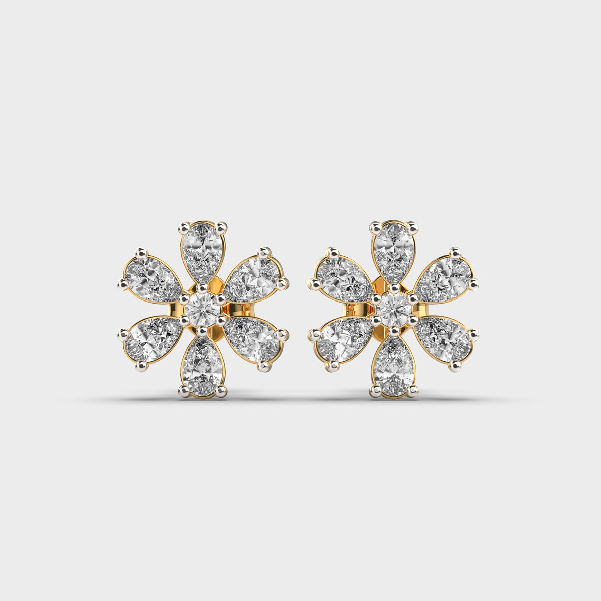 Glimmering Asteria Bloom Diamond Earrings