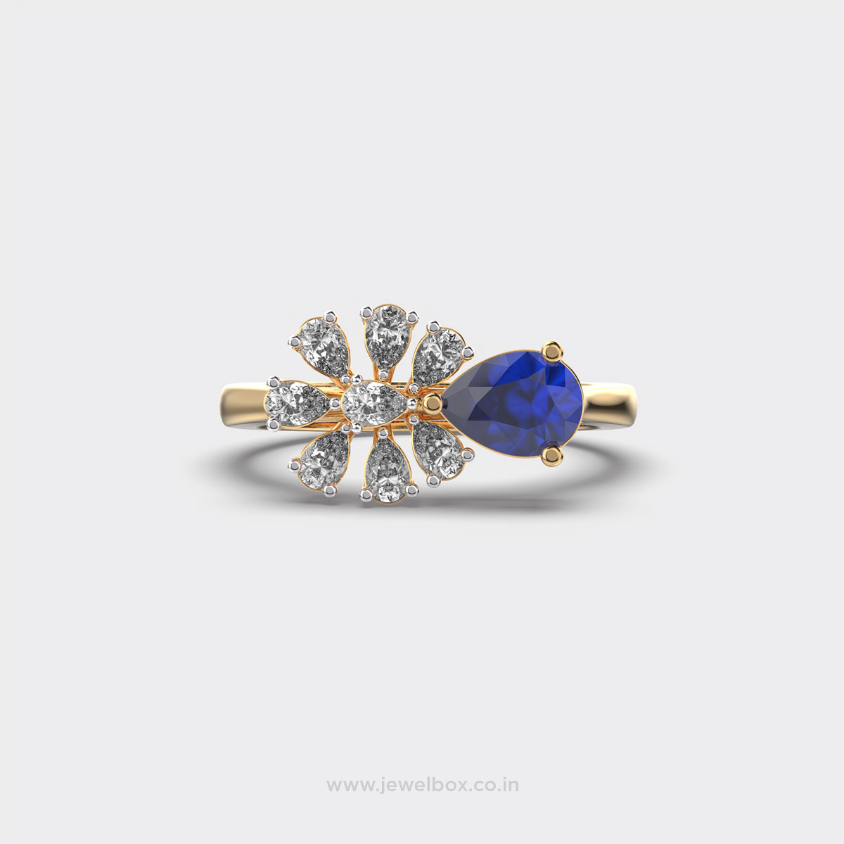 Alexandria Blue Stone Diamond Ring