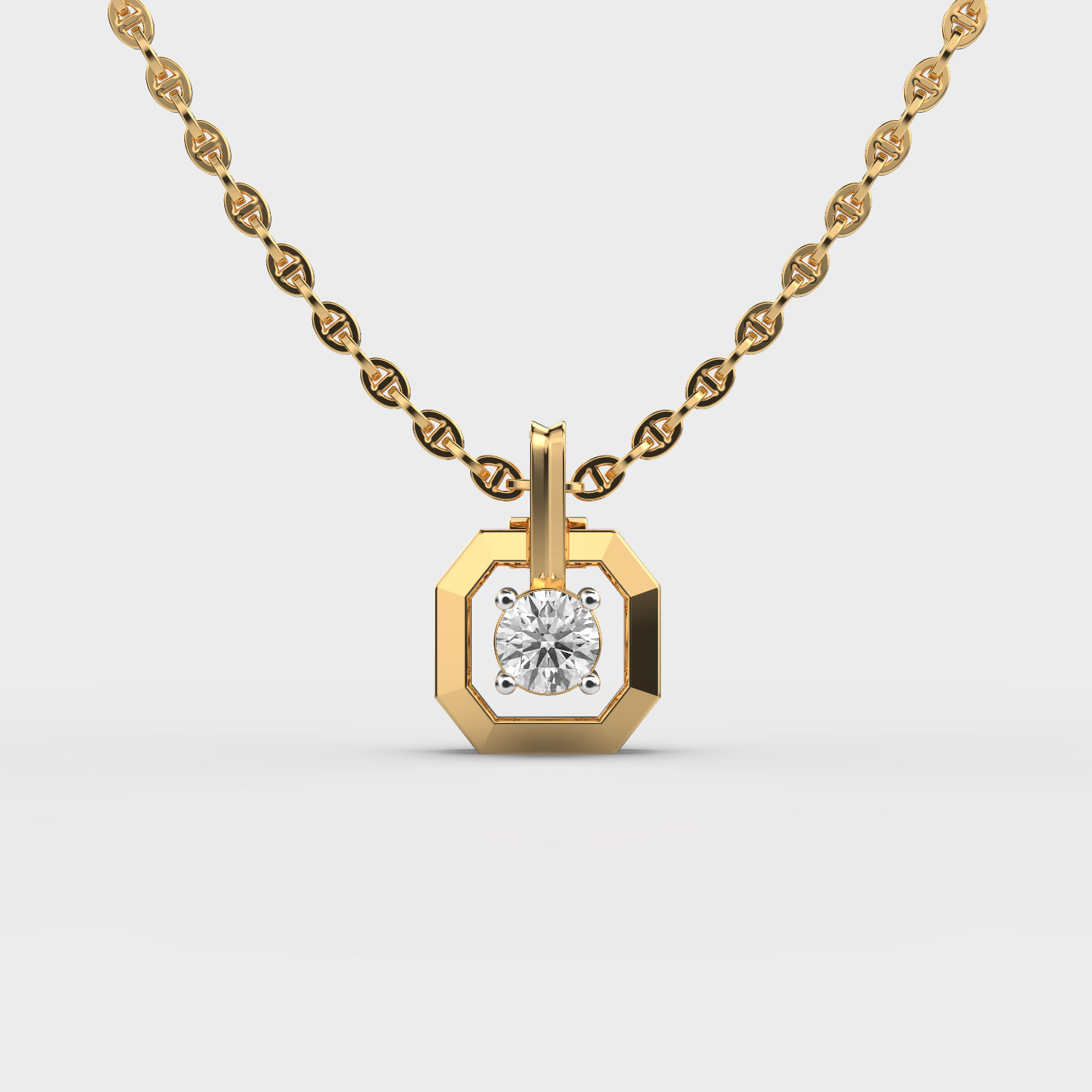 Octagonal Diamond Core Pendant