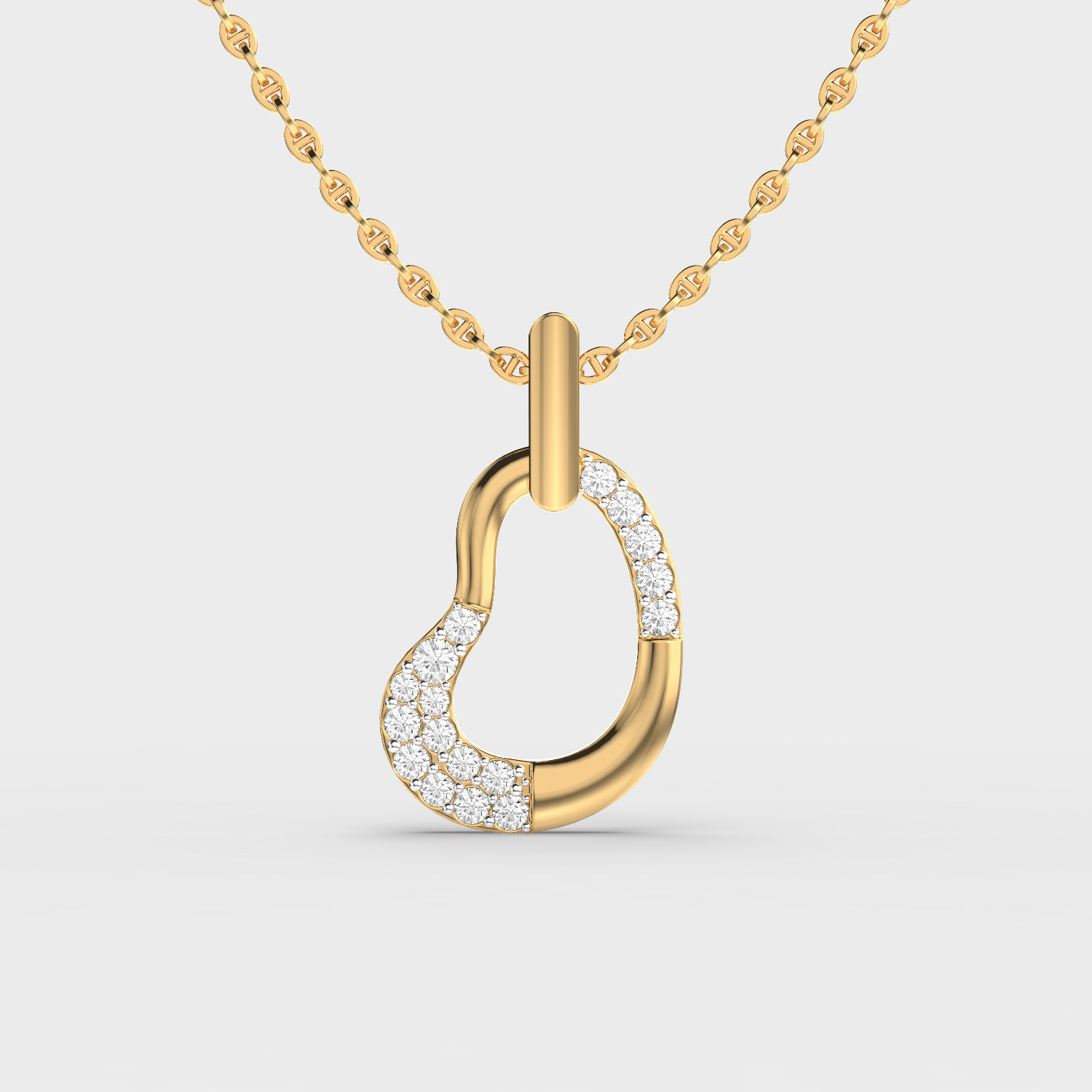 Gold and Diamond Heart Pendant