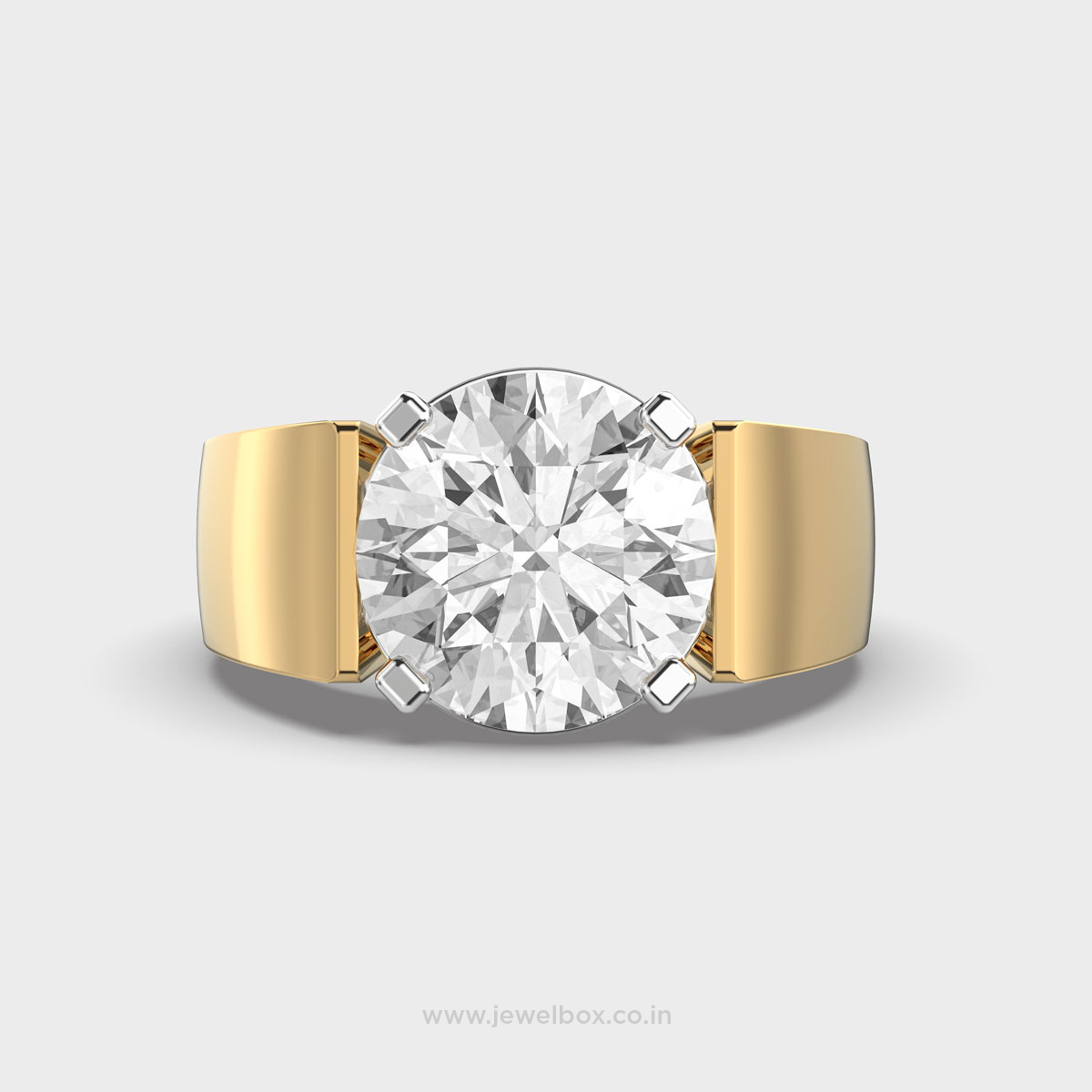 Chunky Solitaire Diamond Ring Band