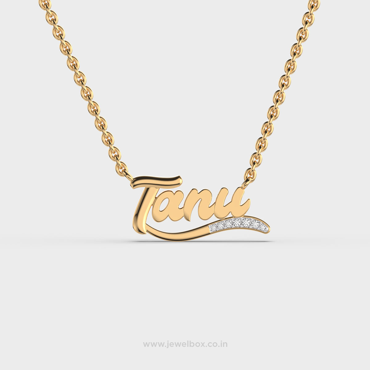Tanu Name Diamond Pendant with Chain