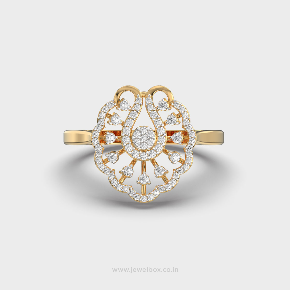 Lotus Leaf Cocktail Diamond Ring