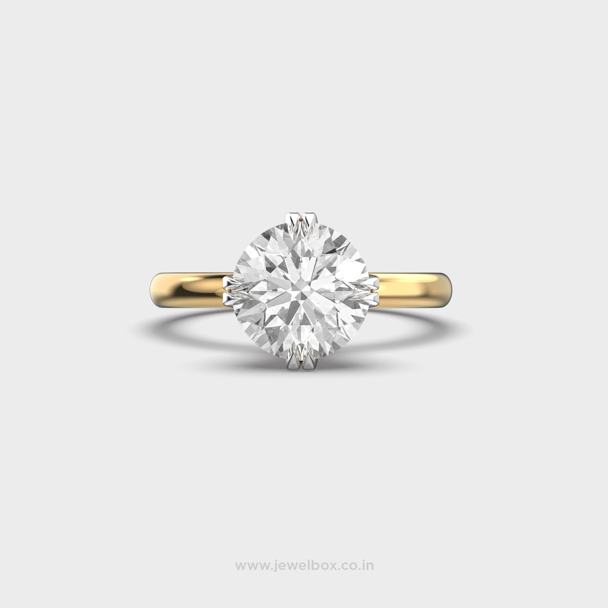 Sleek Solitaire with Studded Diamond Ring