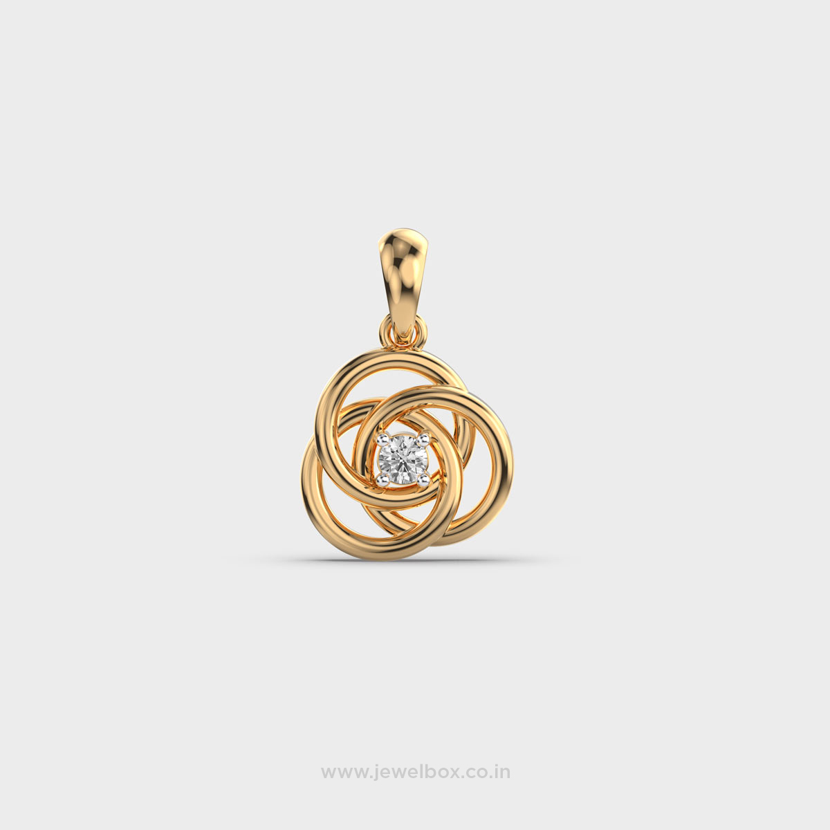 Rose in a Thistle Diamond Pendant without Chain