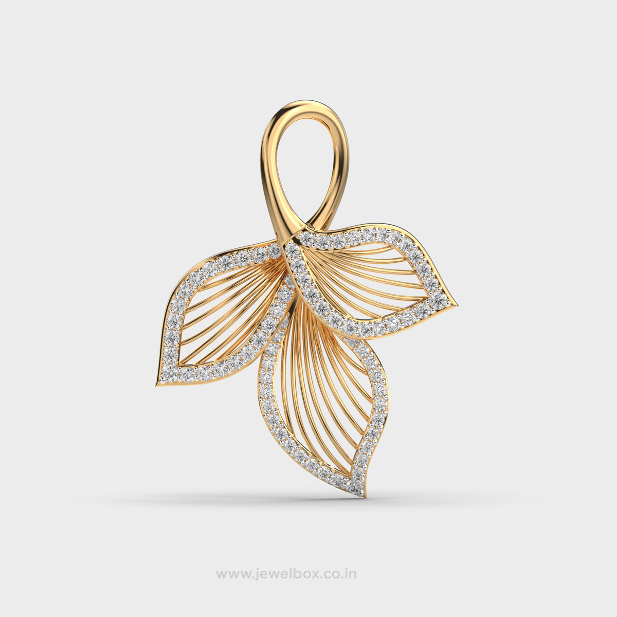 Clover Diamond Encrusted Pendant without Chain