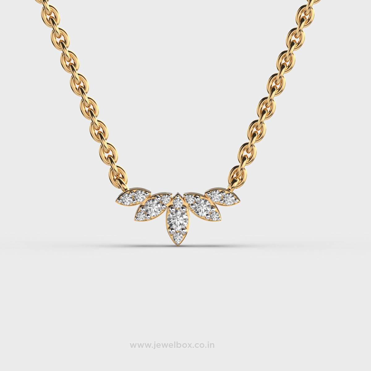Inverted Bloom Diamond Pendant with Chain